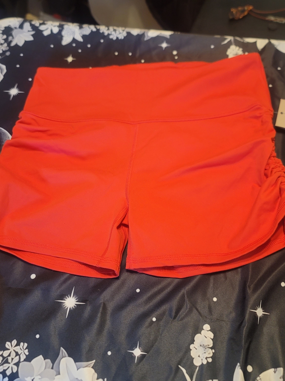 🔥3 For $25 Avia Women's Bright Orange Red Athletic Scrunch Shorts Size XL